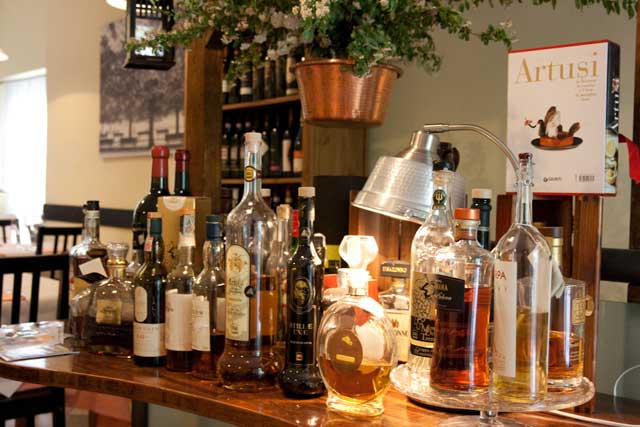 Selezione di amari del Ristorante del Parco